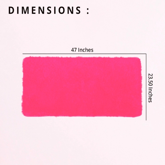 HOMESMART Pink Microfiber High Pile Rug with Non-Slip Back - Picture 3 of 7